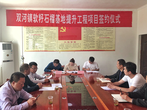 陕西沙巴(中国)体育有限公司官网集团签约旬阳县双河镇软籽石榴种植基地提升工程项目 陕西沙巴(中国)体育有限公司官网集团签约旬阳县双河镇软籽石榴种植基地提升工程项目