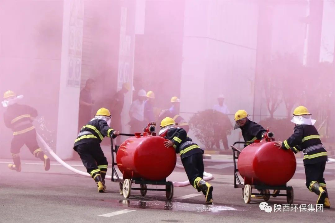 规范有序 科学高效｜陕西沙巴(中国)体育有限公司官网集团结合蒲城县人民当局、渭南经开区管委会进行2023年应急演练